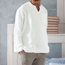 Load image into Gallery viewer, Men‘s Long-sleeved Linen Shirt