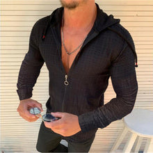 Load image into Gallery viewer, Casual Long-sleeved Shirt Hooded Fitting Cardigan Zipped Cardigan Shirt