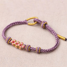 Load image into Gallery viewer, Peach Blossom Adjustable Braided Bracelet