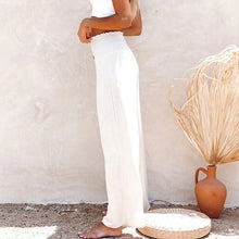 Load image into Gallery viewer, Cotton and Linen Elastic Wide Leg Pants