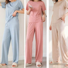 Load image into Gallery viewer, Comfortable Ice Silk Short-sleeved T-shirt Two-piece Set