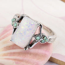 Load image into Gallery viewer, Vintage Inlaid Square Opal Ring