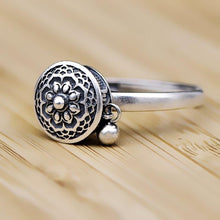 Load image into Gallery viewer, Buddhist Tibetan Prayer Wheel Ring OM Mantra Lotus Floral Ring