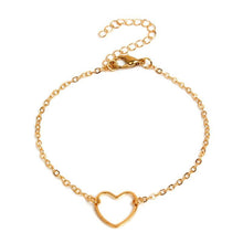 Load image into Gallery viewer, Heart Outline Ankle Bracelet