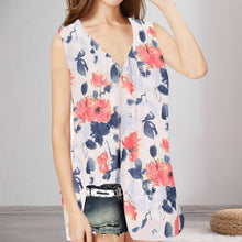 Load image into Gallery viewer, Loose Floral Print V-Neck Tank Top T-Shirt