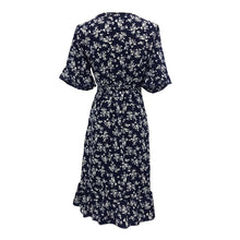 Load image into Gallery viewer, Floral V-Neck Tie Dress