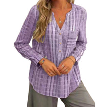 Load image into Gallery viewer, Striped Casual V-Neck Long Sleeve Shirt