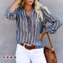 Load image into Gallery viewer, Simple Fashion Print Striped Shirt