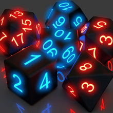 Load image into Gallery viewer, Polyhedral Glowing Game Dice Set (7 pcs)