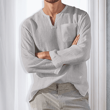 Load image into Gallery viewer, Men‘s Long-sleeved Linen Shirt