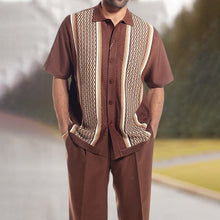 Load image into Gallery viewer, Two Piece Short Sleeve Print Walking Suit Set