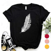 Load image into Gallery viewer, Feather Print Short Sleeve T-Shirt