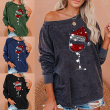 Load image into Gallery viewer, Christmas Wine Glass Print Sweatshirt