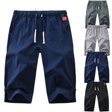 Load image into Gallery viewer, Cotton and Linen Five Point Tie Shorts