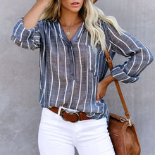 Load image into Gallery viewer, Simple Fashion Print Striped Shirt