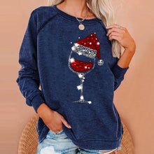 Load image into Gallery viewer, Christmas Wine Glass Print Sweatshirt
