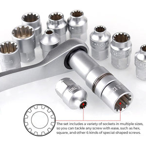 29pcs Ratchet Socket Wrench Kit