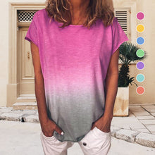 Load image into Gallery viewer, Gradient Rainbow Print T-shirt