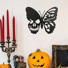 Load image into Gallery viewer, Metal Skull Butterfly Wall Decoration