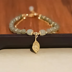 🔥Last Day Promotion 50% OFF💞hetian jade gold leaf bracelet