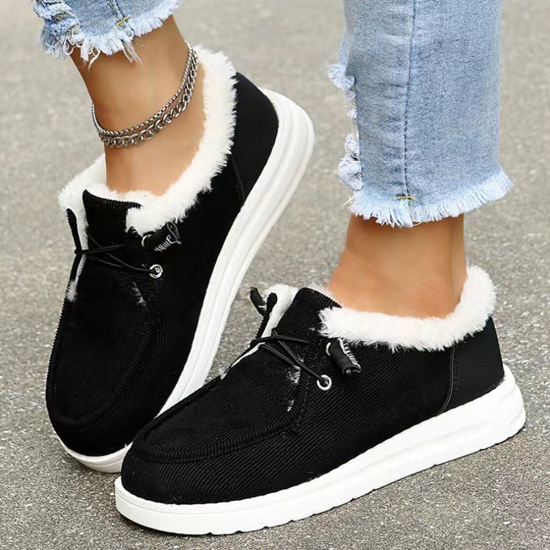 Women Winter Plus Velvet Thick Flat Loafers