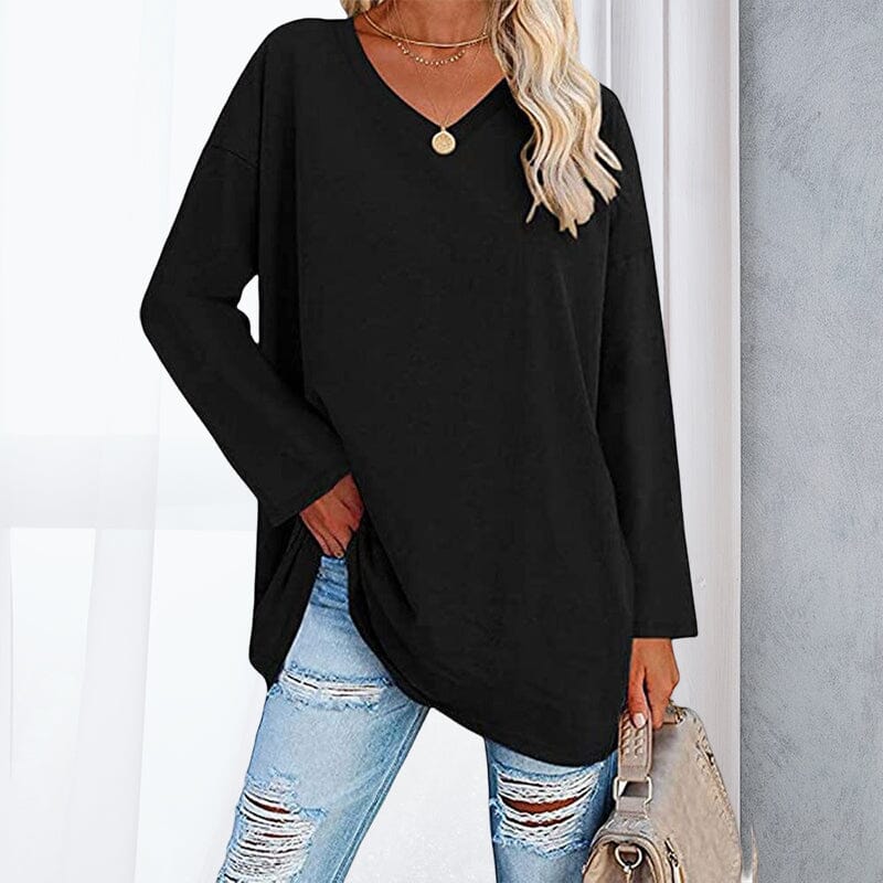 V Neck Drop Sleeve T-Shirt