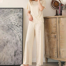 Load image into Gallery viewer, Comfortable Ice Silk Short-sleeved T-shirt Two-piece Set