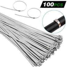 Load image into Gallery viewer, 100PCS Multi-Purpose Locking Cable Metal Zip Ties