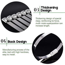 Load image into Gallery viewer, 100PCS Multi-Purpose Locking Cable Metal Zip Ties