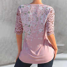 Load image into Gallery viewer, Floral Blouse with Lace Sleeves