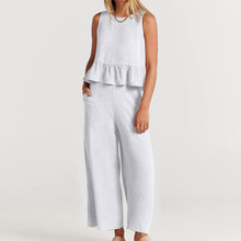 Load image into Gallery viewer, Women Sleeveless pleated tank top wide leg pants set