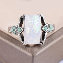 Load image into Gallery viewer, Vintage Inlaid Square Opal Ring