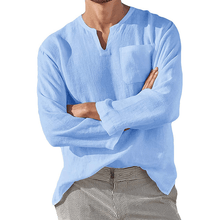 Load image into Gallery viewer, Men‘s Long-sleeved Linen Shirt