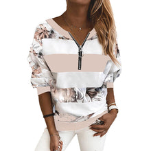 Load image into Gallery viewer, Printed V-Neck Pullover T-Shirt