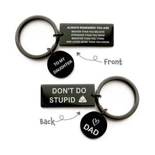 Load image into Gallery viewer, Double Sides Engraved Black Keychain