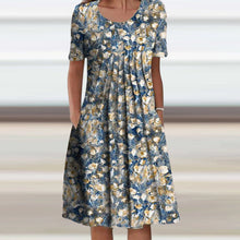 Load image into Gallery viewer, Floral Crew Neck Midi Shift Dress