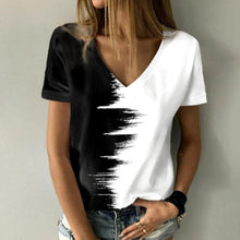 Load image into Gallery viewer, Digital Print V-Neck T-Shirt