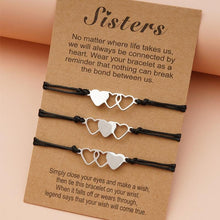Load image into Gallery viewer, Sister Matching Heart Bracelets for 2, 3, 4 &amp; 5, Friendship Bracelet, Best Gift for Friends and Sisters