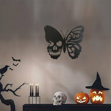 Load image into Gallery viewer, Metal Skull Butterfly Wall Decoration