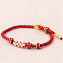 Load image into Gallery viewer, Peach Blossom Adjustable Braided Bracelet
