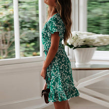 Load image into Gallery viewer, Floral V-Neck Tie Dress