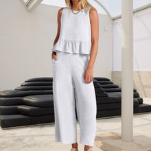 Load image into Gallery viewer, Women Sleeveless pleated tank top wide leg pants set