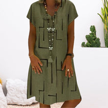 Load image into Gallery viewer, Short Sleeve Printed Women&#39;s Dress