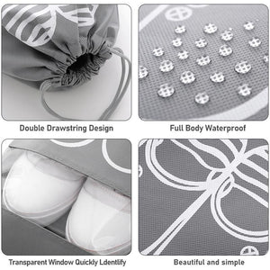 Portable Waterproof Travel Drawstring closure Shoe Bags (6 PCs)
