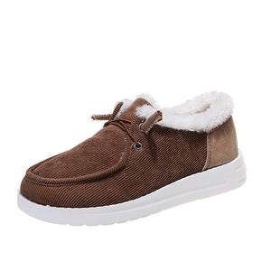 Low-Top Canvas Plush Shoes