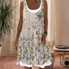 Load image into Gallery viewer, Printed Sleeveless Crewneck Dress