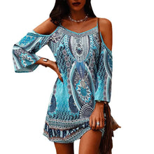 Load image into Gallery viewer, Printed Crew Neck Slip Dress