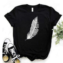 Load image into Gallery viewer, Feather Print Short Sleeve T-Shirt
