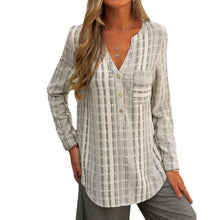 Load image into Gallery viewer, Striped Casual V-Neck Long Sleeve Shirt