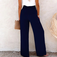 Load image into Gallery viewer, Cotton and Linen Elastic Wide Leg Pants